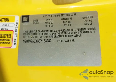 2008 Saturn Sky Red Line из США, поврежденный, VIN 1G8MG35X38Y133282